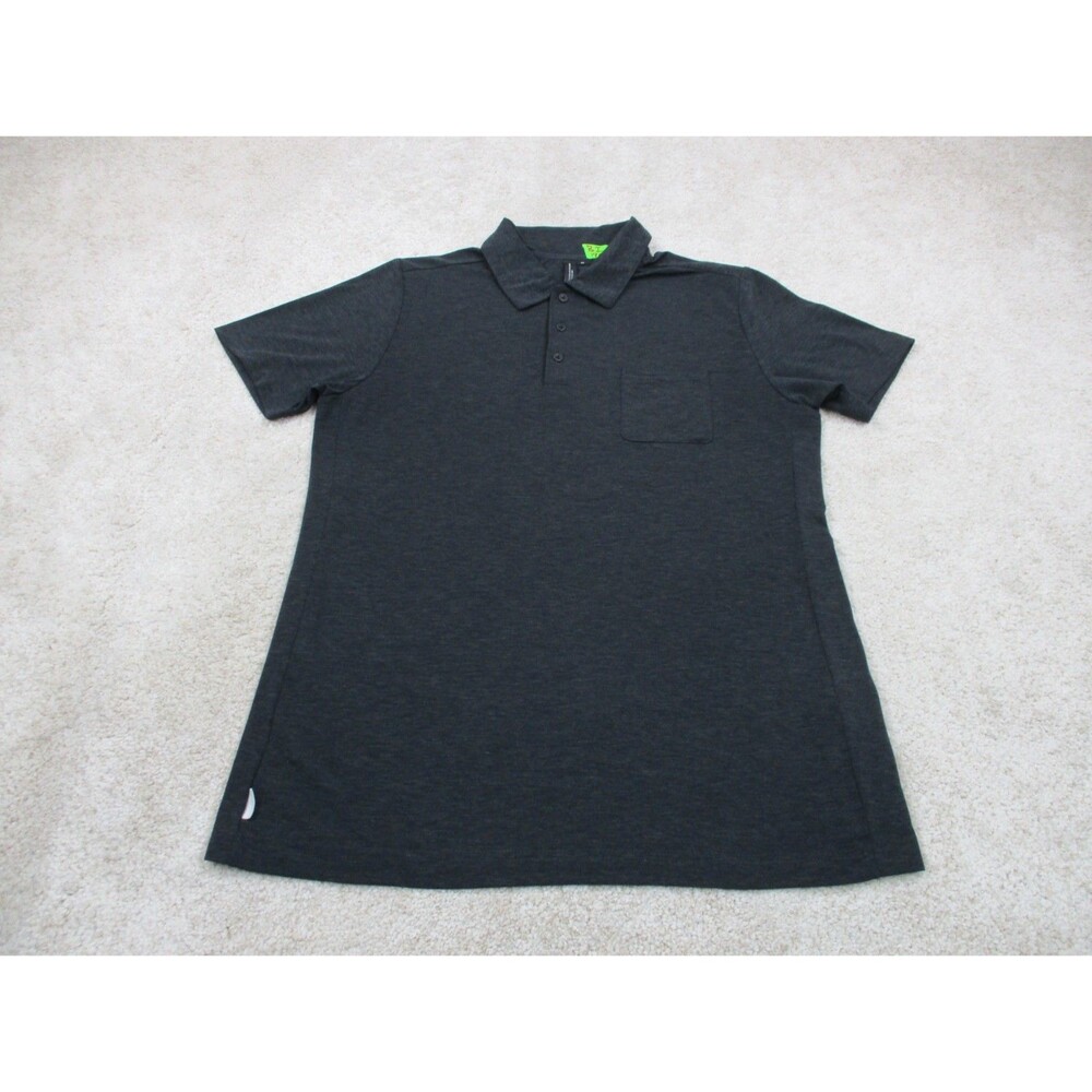 Specialized Polo Shirt Mens Medium Gray Wool Blend Stretch Utility Cycling Golf*